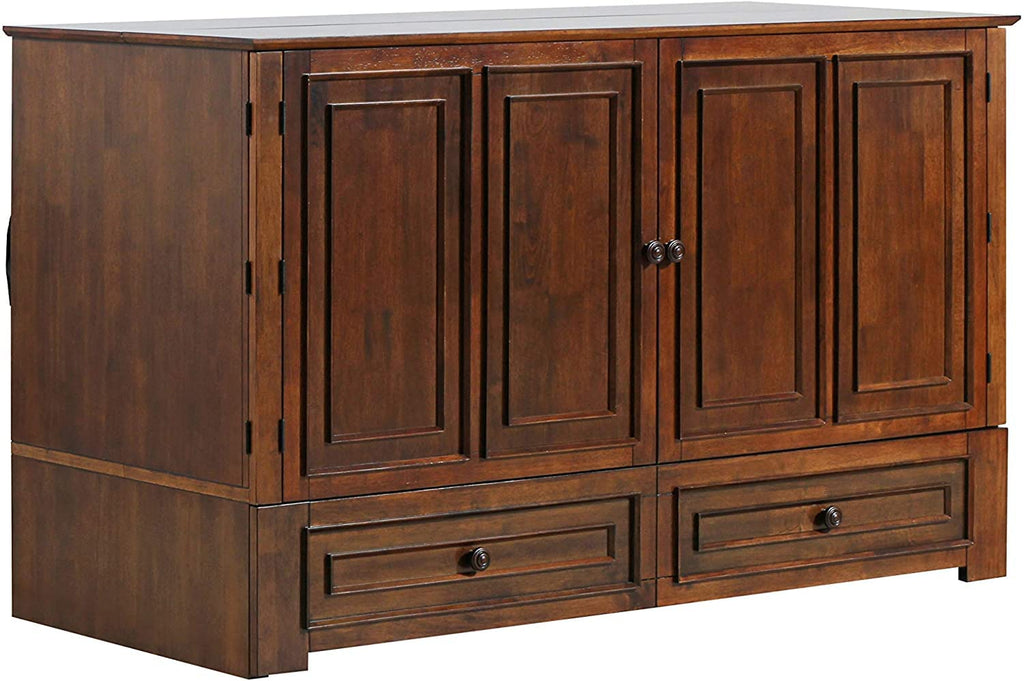 Paradiseo Murphy Cabinet Chest Bed with Charging Station 8 Inch (Queen, Tobacco)