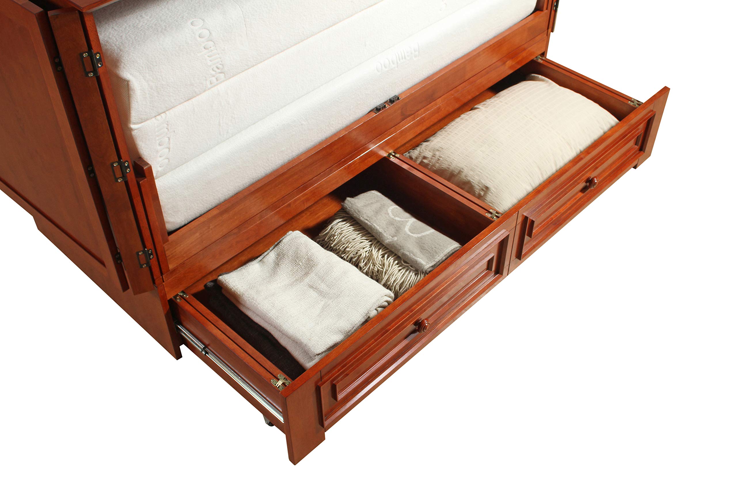 Paradiseo Murphy Cabinet Chest Bed with Charging Station 8 Inch, Queen