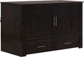 Emurphybed Daily Delight Murphy Cabinet Chest Bed with Charging Station & 6" Memory Foam Mattress, Queen
