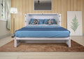 Emurphybed Daily Delight Murphy Cabinet Chest Bed with Charging Station & 6" Memory Foam Mattress, Queen (White)