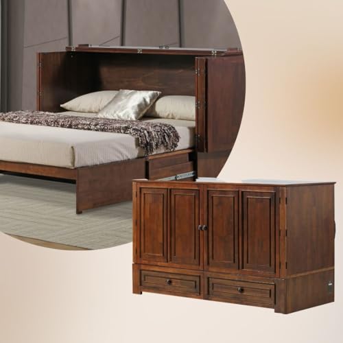 Paradiseo Murphy Cabinet Chest Bed with Charging Station 8 Inch, Queen