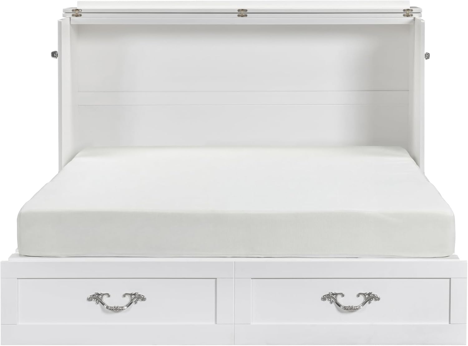Palermo Cabinet Chest Bed w/ Charging Station 6 Inch, Queen (Silver Mist Grey)
