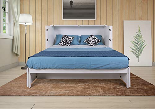Emurphybed Daily Delight Murphy Cabinet Chest Bed with Charging Station, Queen 8 inch (White)