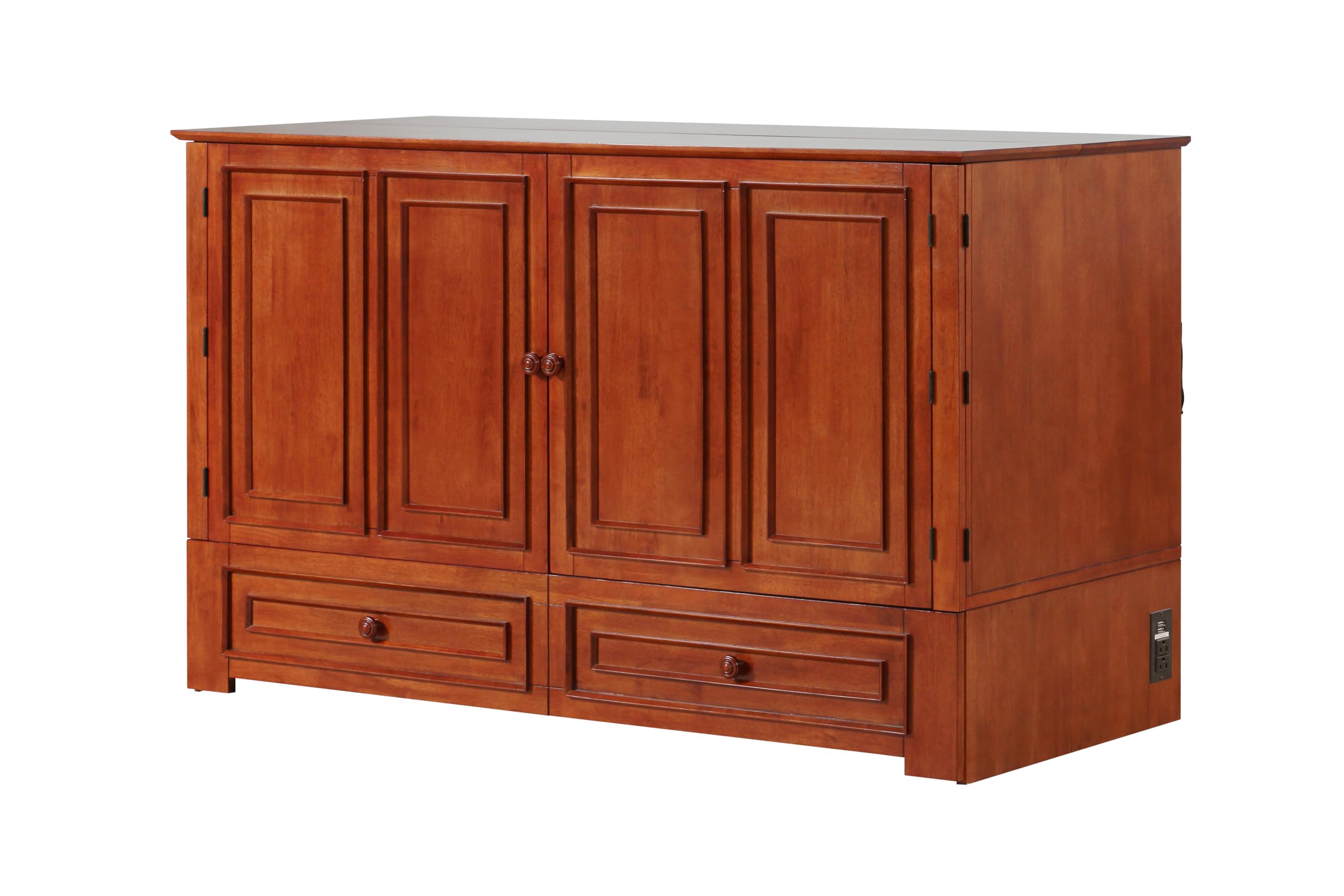 Paradiseo Murphy Cabinet Chest Bed with Charging Station 8 Inch, Queen
