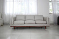 Savoy Full All Around Front and Back Italian Leather Sofa Taupe