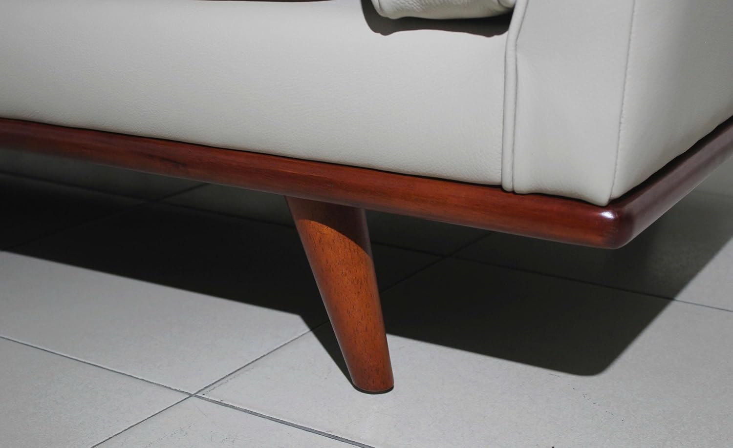 Savoy Full All Around Front and Back Italian Leather Sofa Taupe