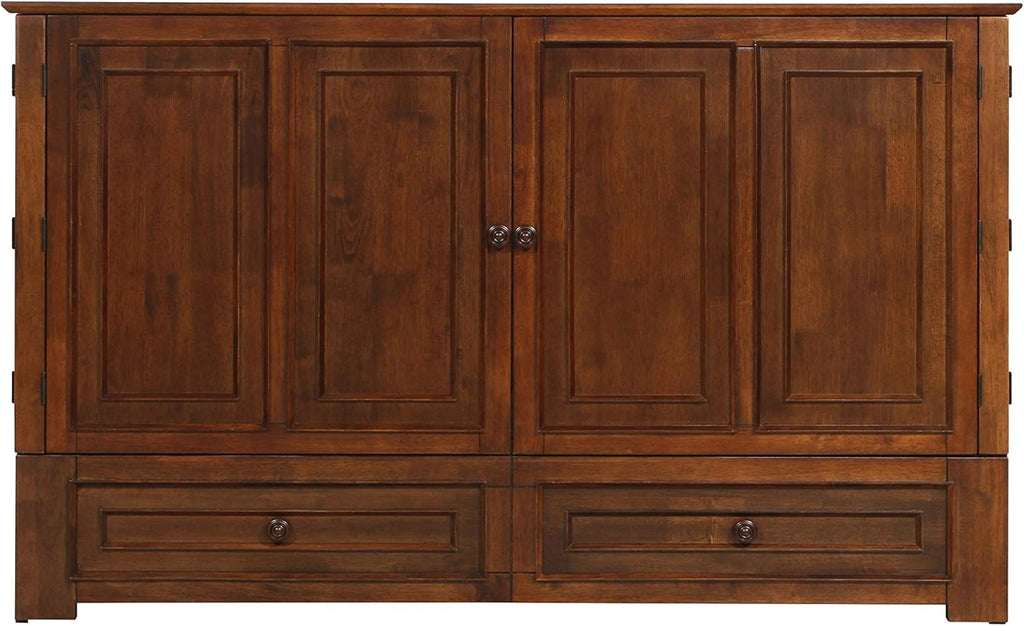 Paradiseo Murphy Cabinet Chest Bed with Charging Station 8 Inch (Queen, Tobacco)