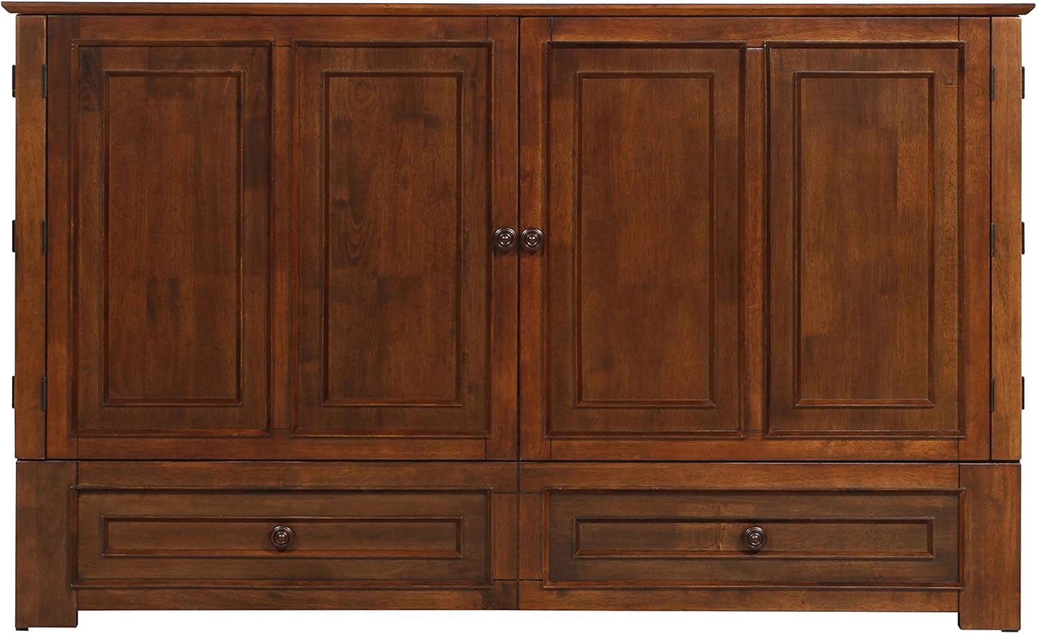 Paradiseo Murphy Cabinet Chest Bed with Charging Station 8 Inch (Queen, Tobacco)