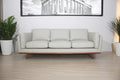 Savoy Full All Around Front and Back Italian Leather Sofa Off-White