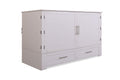 Emurphybed Daily Delight Murphy Cabinet Chest Bed with Charging Station, Queen 8 inch (White)