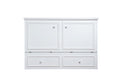 Mega Solutions Limited Edition Venetian Murphy Cabinet Bed with Deepest Storage Drawer On The Market and USB Charging Station (Queen, White)