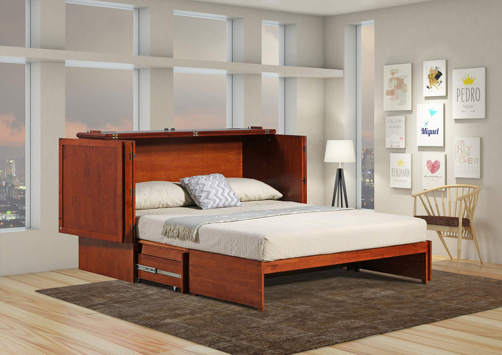 Paradiseo Murphy Cabinet Chest Bed with Charging Station 8 Inch, Queen