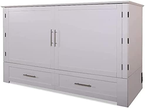 Daily Delight Murphy Cabinet Chest Bed with Charging Station 6 Inch, Queen