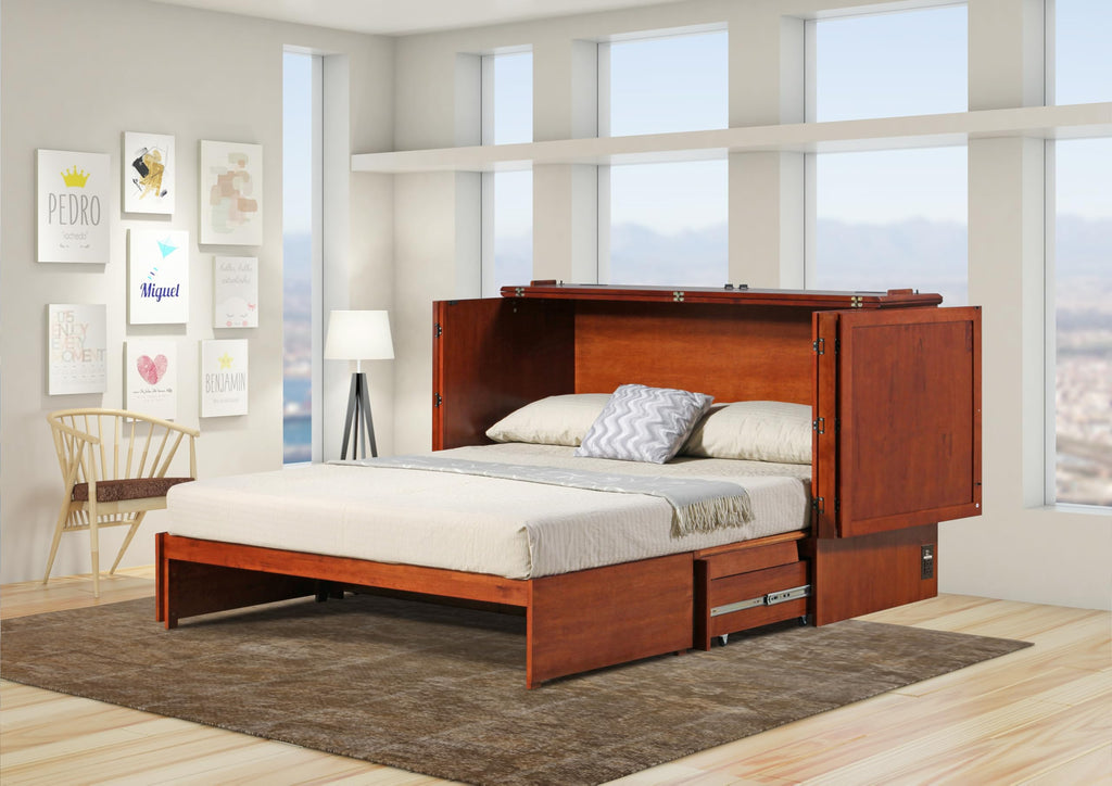 Paradiseo Murphy Cabinet Chest Bed with Charging Station 6 Inch, Queen