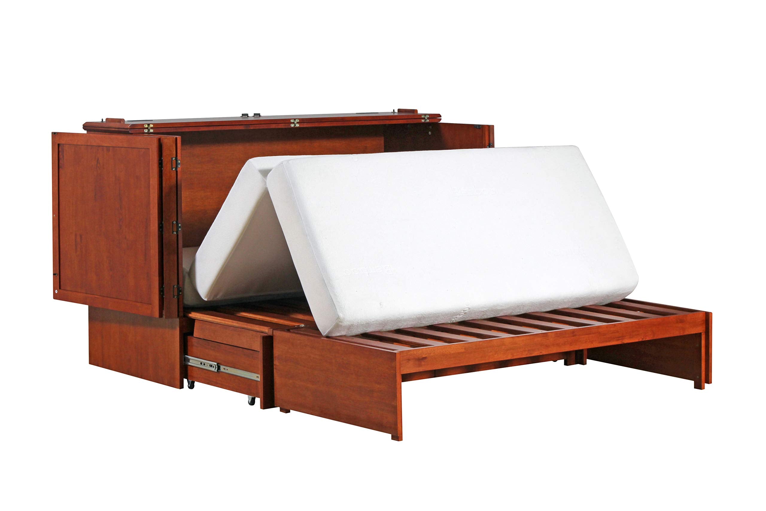 Paradiseo Murphy Cabinet Chest Bed with Charging Station 8 Inch, Queen