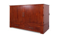 Mega Solutions Daily Delight Murphy Cabinet Chest Bed with Charging Station & 6" Memory Foam Mattress, Queen (Cherry)